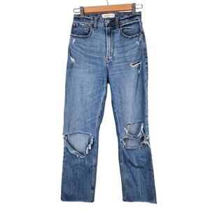 Abercrombie & Fitch Curve Love The Ankle Straight Ultra High Rise Jeans 2/26R